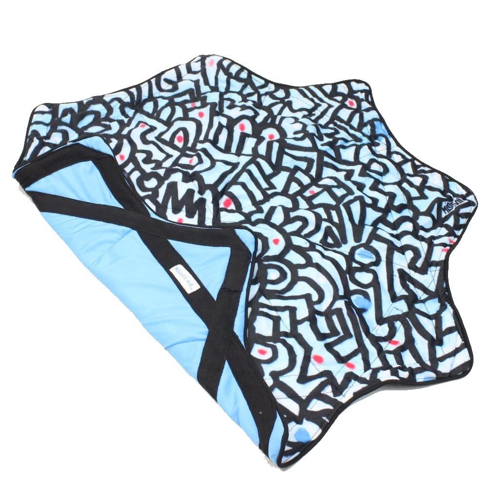 Mougee (moo-JEE) Air Flow Star - MiSi501 Design Collection - for Beginners&Advanced -Fun&Challenging - Double Stitched Flow Toy -Vibrant Colors&Patterns 28 Diameter - Blue Chaos