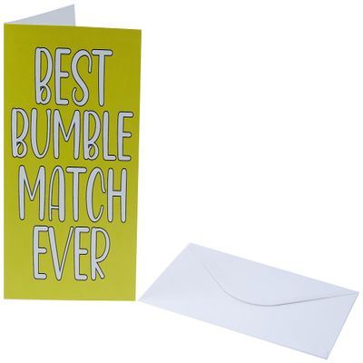 Peachy Antics Funny Cards Best Dating Match Ever Valentines Day Card Joke Laughter Fun Novelty Yellow SP29