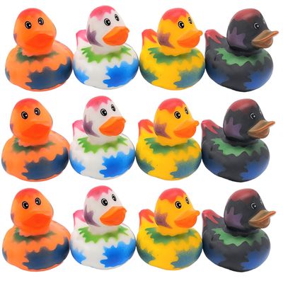 Cool Rubber Duckies (2") Standard Size. (12 Pack) Cute Duck Bath Tub Pool Toys. (Splat Rubber Ducks)