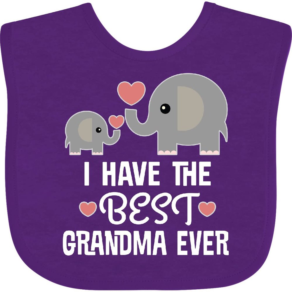 inktastic Grandchild Best Grandma Ever Baby Bib Purple 29ce0