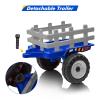 12V Ride on Tractor with Trailer and Remote Control,Toddler Kids Electric Vehicle Car with LED Headlights,2+1 Gear Shift,MP3 Player,USB,Speed Up to 5mph (35W,EVA Tire,Blue) view 2