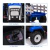 12V Ride on Tractor with Trailer and Remote Control,Toddler Kids Electric Vehicle Car with LED Headlights,2+1 Gear Shift,MP3 Player,USB,Speed Up to 5mph (35W,EVA Tire,Blue) view 3