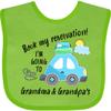 inktastic Book My Reservation I'm Going To Grandma and Grandpa's Baby Bib Apple Green 3b2ba view 1