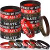 Capoda 24 Pcs Pirate Silicone Bracelets Ahoy Matey Caribbean Rubber Wristbands Skull Pirate Ship Party Favors for Girls Boys Birthday Decorations Halloween Party Supplies view 1