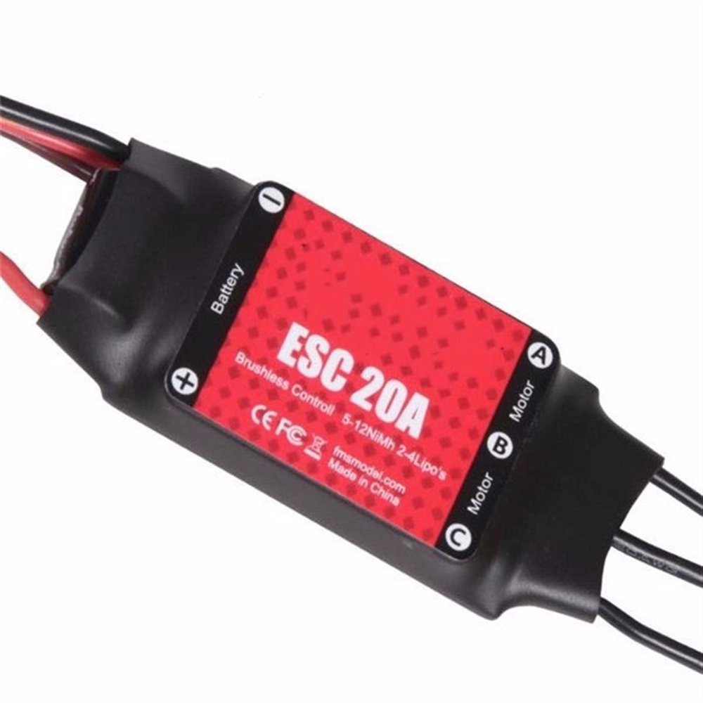 ZHIPAIJI for FMS Predator 40A 30A 20A Brushless ESC with 3A 2A Linear BEC XT60 T Plug for RC Models Airplane Fixed-Wing Drone Long Range (Color : 1PC 20A JST)
