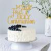 My First Holy Communion Cake Topper, God Bless This Child Cake Decoration for Kids, Wedding Baptism Christening Party Decorations Gold Glitter view 3
