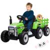12V Ride on Tractor with Trailer and Remote Control,Toddler Kids Electric Vehicle Car with LED Headlights,2+1 Gear Shift,MP3 Player,USB,Speed Up to 5mph (35W,EVA Tire,Green) view 1