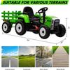 12V Ride on Tractor with Trailer and Remote Control,Toddler Kids Electric Vehicle Car with LED Headlights,2+1 Gear Shift,MP3 Player,USB,Speed Up to 5mph (35W,EVA Tire,Green) view 2
