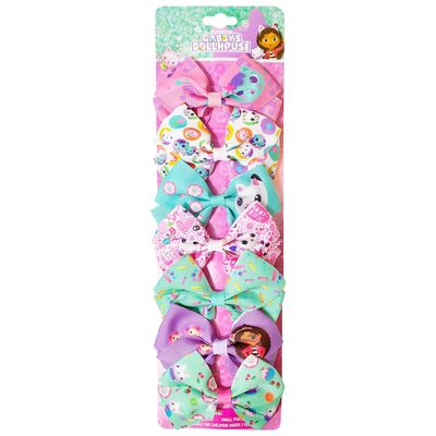 Gabby's Dollhouse Hair Bows - Hair Accessories Gift Set - 7 Pcs 4 Inch Bundle for Girls Different Character on each Hair Clip Kids Bow - Alligator Clip - Ages 3 +