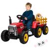 12V Ride on Tractor with Trailer and Remote Control,Toddler Kids Electric Vehicle Car with LED Headlights,2+1 Gear Shift,MP3 Player,USB,Speed Up to 5mph (35W,EVA Tire,Red) view 1