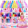 135 Pcs Doll Clothes and Accessories with Doll, Princess Gowns, Fashion Dresses, Slip Dresses, Top, Pants, Jumpsuit, Swimsuits, Shoes, Hangers, Doll Dress up Toys for Girls Kids Toddlers Toy Gifts view 1