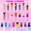 135 Pcs Doll Clothes and Accessories with Doll, Princess Gowns, Fashion Dresses, Slip Dresses, Top, Pants, Jumpsuit, Swimsuits, Shoes, Hangers, Doll Dress up Toys for Girls Kids Toddlers Toy Gifts view 4