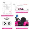 12V Ride on Tractor with Trailer and Remote Control,Toddler Kids Electric Vehicle Car with LED Headlights,2+1 Gear Shift,MP3 Player,USB,Speed Up to 5mph (25W,Tread Tire,Rose) view 3