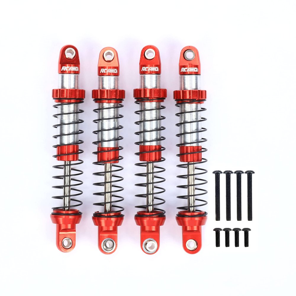 RCAWD for UTB18 Capra RC Shocks Upgrades, Front & Rear Shock Absorber Parts #AXI213004#AXI213000, for Axial 1/18#AXI01002 Red