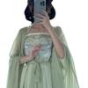 Chinese Traditional Hanfu Dress Halloween Costume Green Dress Vintage Hanfu Set (S,Small) view 1