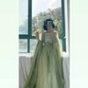Chinese Traditional Hanfu Dress Halloween Costume Green Dress Vintage Hanfu Set (S,Small) view 2