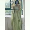 Chinese Traditional Hanfu Dress Halloween Costume Green Dress Vintage Hanfu Set (S,Small) view 4