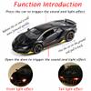 Alloy Collectible Black Lambo Toy Pull Back Vehicles Diecast Cars Model with Light & Sound view 4