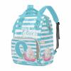 M YESCUSTOM Custom Name & Letter Diaper Bag Personalized Blue and White Stripes Mommy Bag Backpack Customized Baby Bag with Cute Animal view 1