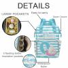 M YESCUSTOM Custom Name & Letter Diaper Bag Personalized Blue and White Stripes Mommy Bag Backpack Customized Baby Bag with Cute Animal view 2