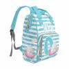 M YESCUSTOM Custom Name & Letter Diaper Bag Personalized Blue and White Stripes Mommy Bag Backpack Customized Baby Bag with Cute Animal view 4