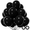 110pcs Black Balloon 12 inch, Black Latex Balloons for Birthday Party Baby Shower Wedding(with 2 Ribbons). view 1
