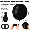 110pcs Black Balloon 12 inch, Black Latex Balloons for Birthday Party Baby Shower Wedding(with 2 Ribbons). view 3