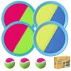 Kids Toys - Outdoor Games, Beach Toys, Toss and Ball Set with 4 Paddles and 3 Balls, Perfect Beach Games Sets Playground Sets for Backyards Easter Gifts for Kids/Adults/Family (Blue+Light Yellow) view 1