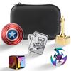 5 in 1-Metal EDC Fidgets Spinner Desk Toys,Cool Fidget Spinner Hammer, Fidget Cube Spinner,Phoenix Cool Fidget Hand Spinners,Magnetic Poker Fidget Slider,Shield Fidget Finger Spinner Toy. (5 in 1) view 1