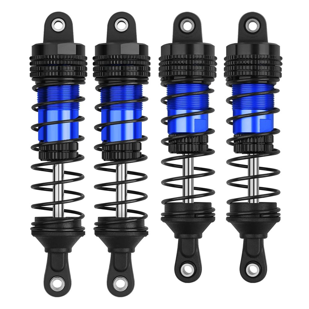 4PCS Shock Absorbers Oiled RC Shocks Fit for 1/12 1/14 1/16 RC Cars WLtoys 144001/124019/124018 MJX, SCY and HBX RC Buggy Off-Road Racing Replacement Parts (Black Blue)