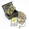 Jayiaine Tarot Cards with Instructions, 78 for Beginners,PVC, Waterproof, Anti-Wrinkle, Luxury Gold Foil, Waite Tarot Cards, Gold Foil Tarot with Exquisite Box,Black view 1