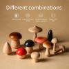 Promise Babe Wooden Mushroom Toys, Montessori Wooden Blocks Stacking Toys for Toddlers 11 Pcs, Miniature Mushroom Various Sizes Woodland Creative Craft Home Decor view 2