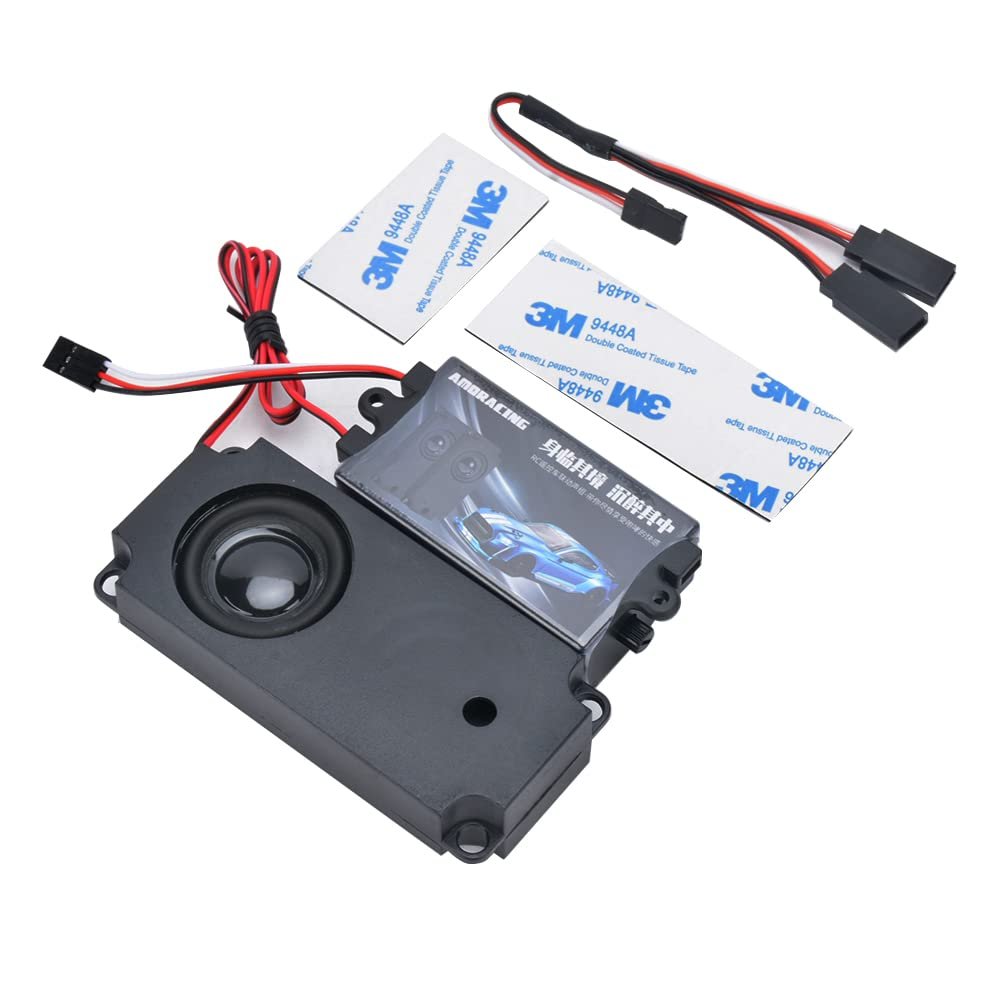 PYFORE RC Car 2nd Generation Motor Sound Simulator Set RC Car Engine Sound Simulator, Remote Control Car Sound Engine Simulation Module Set with 2 Speakers for 1/10 Vehicle Model (binaural-)
