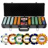 JIESITE 14g Clay Poker Chips Set, 500 Poker Chips, 39mm, with High-end Aluminum Carrying Case/2 Decks of Plastic Playing Cards/Dealer Button, for Poker Games, Blackjack, Texas Hold'em view 1