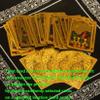 Jayiaine Gold Foil Tarot Tarot Cards Vintage Waite Tarot Cards Set Luxury Gold Foil PVC, Waterproof, Anti-Wrinkle with Tablecloth Guidebook Box for Beginners, 78Pcs,Black view 4