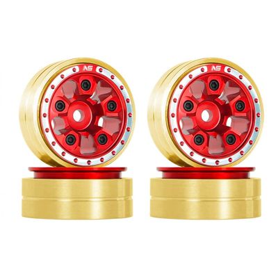 NexxSpeed CNC Brass/Aluminum Beadlock Rim Set (RED) - AXIAL SCX24 / AX24