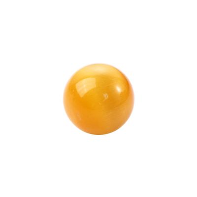 Cat's Eye Stone Fish Tank 20MM Glass Marbles Crystal Sphere Office Decoration Home Decor Healing Ornament Crystal Round Ball Glass Ball Toys(Yellow)