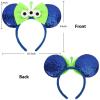 UNSPAZ Mouse Ears Headbands, Sequin Mouse Ears for Women Girls Boys, Shiny Bow Headband for Cosplay Party Decorations Hair Accessories (Blue) view 2