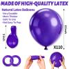 110pcs Purple Balloons 12 inch, Purple Latex Balloons for Birthday Party Baby Shower Wedding(with 2 Ribbons). view 3