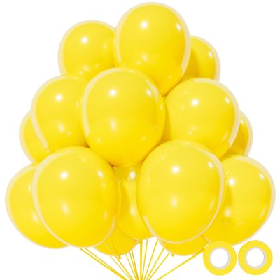 110pcs Yellow Balloons 12 Inch,Yellow Latex Balloons for Birthday Party Baby Shower Wedding(with 2 Ribbons).
