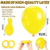 110pcs Yellow Balloons 12 Inch,Yellow Latex Balloons for Birthday Party Baby Shower Wedding(with 2 Ribbons). view 3