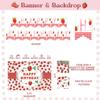 103 PCs Strawberry Party Decorations, Hombae Strawberry Decorations for Birthday Backdrop Balloon Garland Arch Happy Birthday Banner Cake Cupcake Topper Pink White Red view 3
