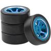 4PCS ShareGoo Metal Wheel Rims & Plastic Drift Tires Tyre 6-Spoke Compatible with Wltoys K969 K989 P929 Kyosho Mini-Z Mini-Q Mini-D 1/28 RC Drift Rally Car (Blue) view 4