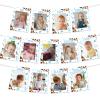 1st Birthday Monthly Photo Banner Cowboy First Rodeo Birthday Party Decorations Boy Blue Western Cowboy Monthly Photo Display My First Rodeo Newborn to 12 view 2