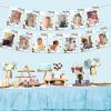 1st Birthday Monthly Photo Banner Cowboy First Rodeo Birthday Party Decorations Boy Blue Western Cowboy Monthly Photo Display My First Rodeo Newborn to 12 view 4
