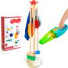 Kids Cleaning Set with Electric Vacuum Cleaners, Wooden Pretend Play Housekeeping Set, Toddler Cleaning Toys for Girls Boys Age 3+ view 1