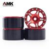 1.0 Inch RC Crawler car Upgrades 4PCS Aluminum Beadlock Wheel Rim for 1/18 1/24 RC SCX24 TRX4M (Red) view 3