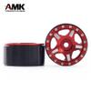 1.0 Inch RC Crawler car Upgrades 4PCS Aluminum Beadlock Wheel Rim for 1/18 1/24 RC SCX24 TRX4M (Red) view 4