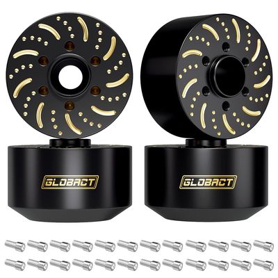 GLOBACT Black Brass Extended Wheel Weights Hubs 545g Counterweight Set 18.5mm Extended Hex hub for Trx4 Trx6 Axial SCX10 II III Redcat GEN7 GEN8 1.9inch 2.2inch Wheel Rims Upgrade Parts (4Pcs)