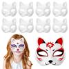 NOLITOY 15Pcs White Cat Masks Halloween Mask Blank DIY Unpainted Mask for Halloween Masquerade Party view 1